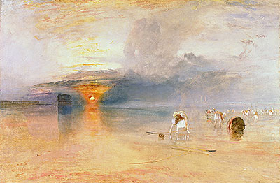 Calais Strände bei Ebbe, Poissards Sammeln Köder, 1830 von J. M. W. Turner | Gemälde-Reproduktion