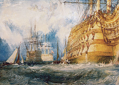 Ein Linienschiff beim Beladen, 1818 von J. M. W. Turner | Gemälde-Reproduktion