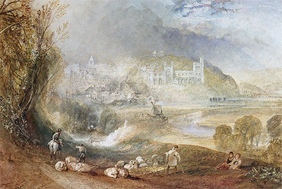 Arundel Schloss und Stadt, c.1824 von J. M. W. Turner | Gemälde-Reproduktion