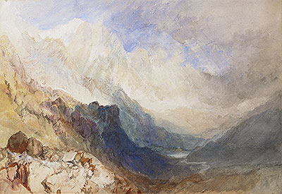 Eine Szene im Val d'Aosta, n.d. von J. M. W. Turner | Gemälde-Reproduktion