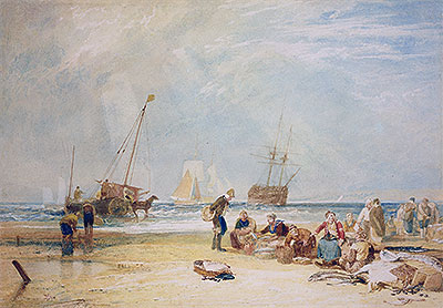 Fishmarket on the Sands, Hastings, undated | J. M. W. Turner | Gemälde Reproduktion