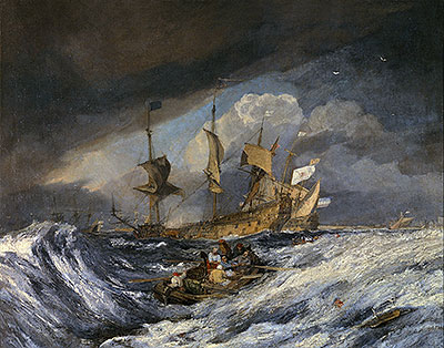 Boats Carrying Out Anchors to the Dutch Men of War, c.1804 | J. M. W. Turner | Painting Reproduction