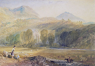 Valle Crucis Abbey, Denbighshire, c.1826 | J. M. W. Turner | Gemälde Reproduktion