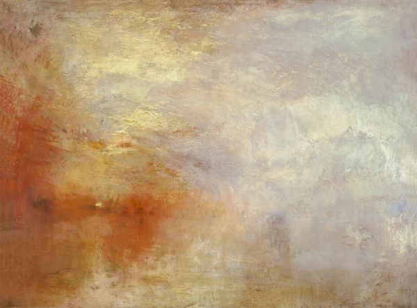 Sonnenuntergang über einem See, c.1840 | J. M. W. Turner | Gemälde Reproduktion