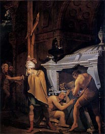 Miravan Breaking Open the Tomb of his Ancestors, 1772 von Wright of Derby | Gemälde-Reproduktion