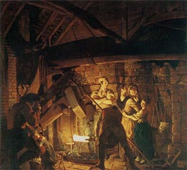An Iron Forge, 1772 by Wright of Derby | Painting Reproduction