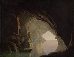 Eine Grotte im Golf von Salerno, Sonnenuntergang, c.1780/81 von Wright of Derby | Gemälde-Reproduktion