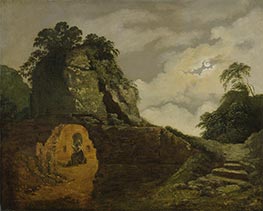 Virgil's Tomb by Moonlight, with Silius Italicus, 1779 by Wright of Derby | Painting Reproduction