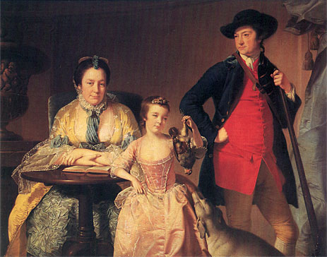 Portrait of James and Mary Shuttleworth with one ..., c.1764 by Wright of Derby | Painting Reproduction