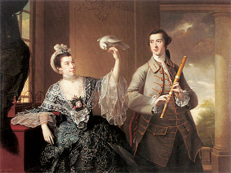 Portrait of Mr and Mrs William Chase, 1760 by Wright of Derby | Painting Reproduction