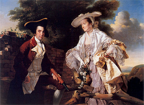 Portrait of Perez Burdett and his First Wife Hannah, 1765 | Wright of Derby | Painting Reproduction