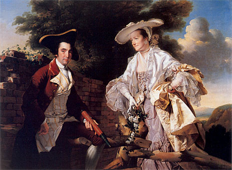 Portrait of Perez Burdett and his First Wife Hannah, 1765 by Wright of Derby | Painting Reproduction