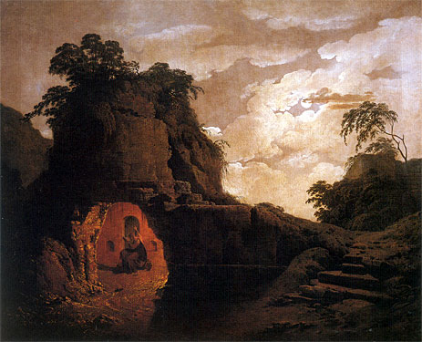 Virgil's Tomb with the Figure of Silius Italicus, 1779 | Wright of Derby | Gemälde Reproduktion
