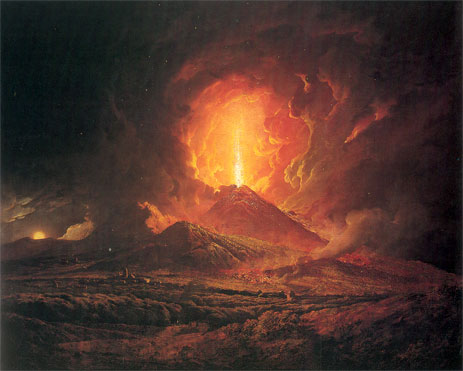 An Eruption of Vesuvius seen from Portici, c.1774/76 | Wright of Derby | Painting Reproduction