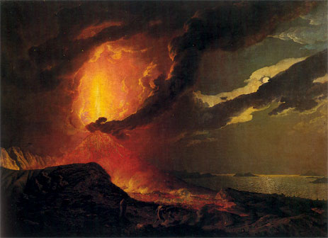 Vesuvius in Eruption with a View over the Islands in the Bay of Naples, c.1776/80 | Wright of Derby | Gemälde Reproduktion