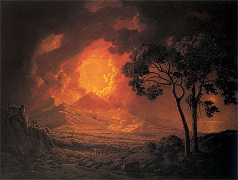 An Eruption of Mout Vesuvius with the Procession of St Januarius's Head, 1778 | Wright of Derby | Gemälde Reproduktion