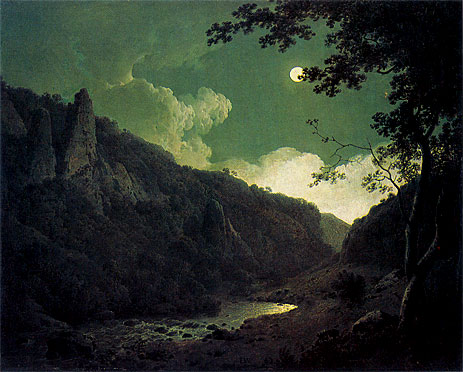 Dovedale by Moonlight, 1785 | Wright of Derby | Painting Reproduction