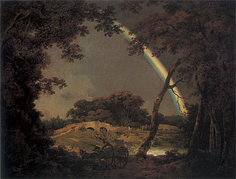 Landschaft mit Regenbogen, 1794 | Wright of Derby | Gemälde Reproduktion