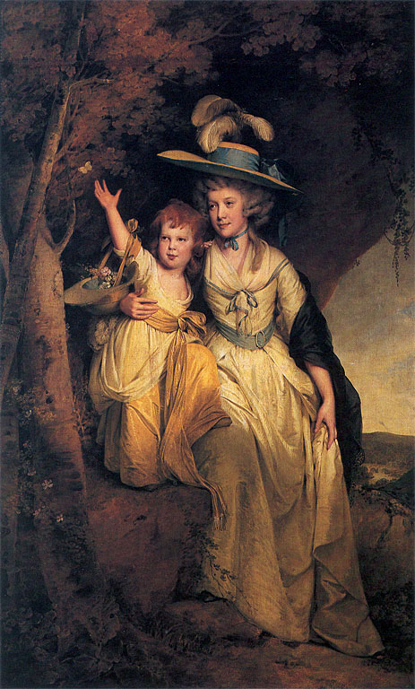 Portrait of Susannah Hurt with her daughter Mary Anne, c.1789/90 | Wright of Derby | Gemälde Reproduktion