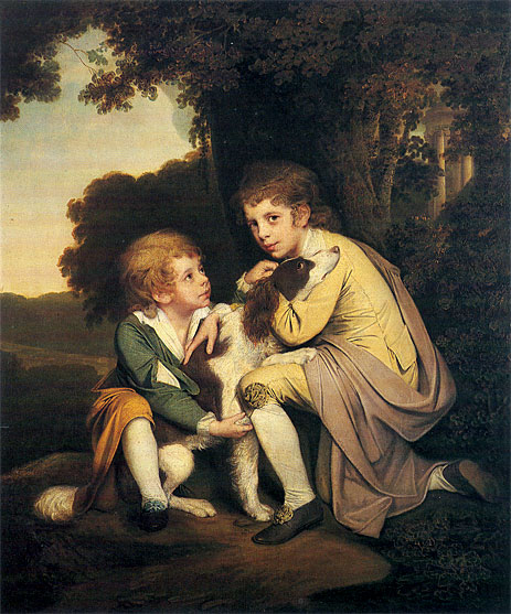 Portrait of Thomas and Joseph Pickford as Children, c.1777/79 | Wright of Derby | Painting Reproduction