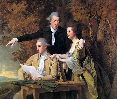 The Rev. D'Ewes Coke his Wife Hannah and Daniel Parker Coke, c.1781/82 | Wright of Derby | Painting Reproduction