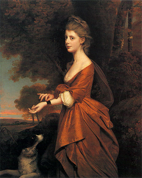 Portrait of a Girl in a Tawny Coloured Dress, c.1780 | Wright of Derby | Painting Reproduction