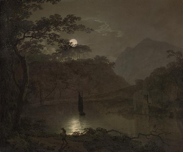 A Lake by Moonlight | Wright of Derby | Painting Reproduction