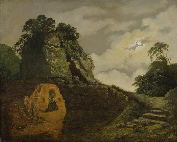 Virgil's Tomb by Moonlight, with Silius Italicus, 1779 | Wright of Derby | Painting Reproduction
