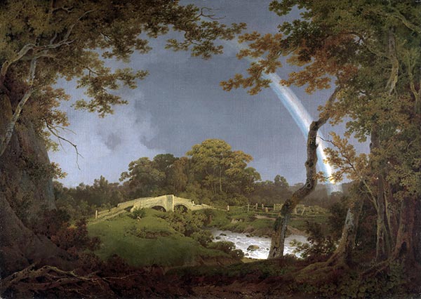 Landschaft mit Regenbogen, c.1793/94 | Wright of Derby | Gemälde Reproduktion