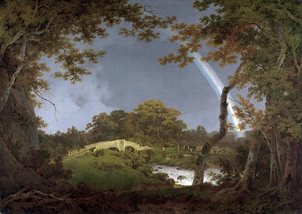 Landschaft mit einem Regenbogen | Wright of Derby | Gemälde Reproduktion