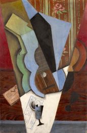 Abstraktion (Gitarre und Glas), 1913 von Juan Gris | Gemälde-Reproduktion