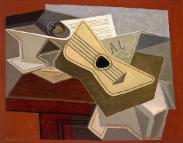 Gitarre und Zeitung, 1925 von Juan Gris | Gemälde-Reproduktion