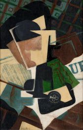 Glas und Kreuz-Ass, 1917 von Juan Gris | Gemälde-Reproduktion