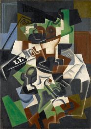Fruit Bowl, Pipe and Journal, 1917 by Juan Gris | Painting Reproduction
