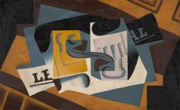 Glass and Newspaper, 1917 by Juan Gris | Painting Reproduction