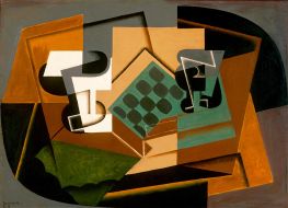 Chessboard, Glass, and Dish, 1917 by Juan Gris | Painting Reproduction