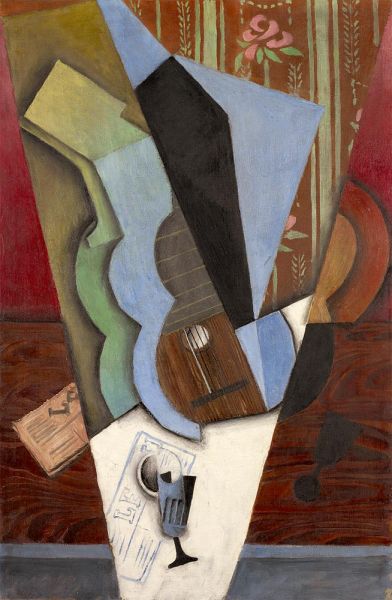 Abstraction (Guitar and Glass), 1913 | Juan Gris | Painting Reproduction