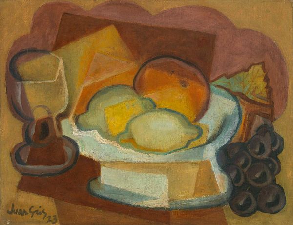 Fruit Dish and Glass (Still Life with Lemons), 1923 | Juan Gris | Painting Reproduction