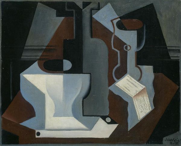 Karaffe, Schale und Glas, 1919 von Juan Gris | Gemälde-Reproduktion