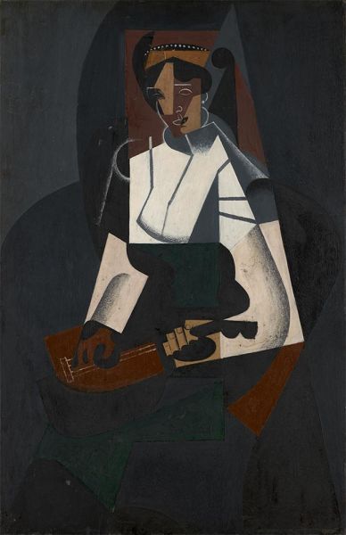Woman with Mandolin (after Corot), 1916 | Juan Gris | Painting Reproduction