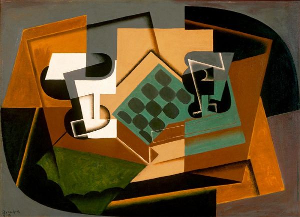 Chessboard, Glass, and Dish, 1917 | Juan Gris | Painting Reproduction