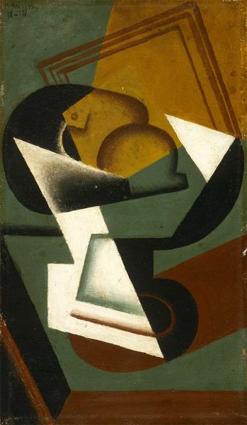 Obstschale, 1916 von Juan Gris | Gemälde-Reproduktion