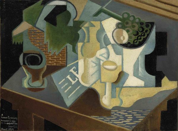 Table in Front of the Building, 1919 | Juan Gris | Painting Reproduction