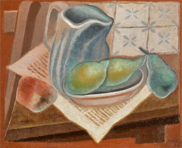 Krug und Birnen, 1924 von Juan Gris | Gemälde-Reproduktion