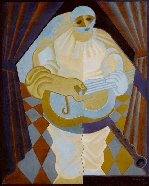 Pierrot with the Guitar, 1922 | Juan Gris | Painting Reproduction
