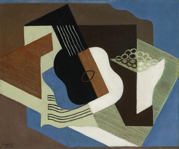 Gitarre und Obstschale, 1919 von Juan Gris | Gemälde-Reproduktion