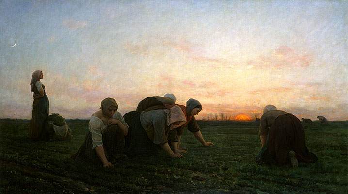 The Weeders, 1868 by Jules Breton | Painting Reproduction