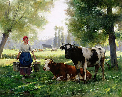 The Milk Girl, undated | Julien Dupre | Gemälde Reproduktion