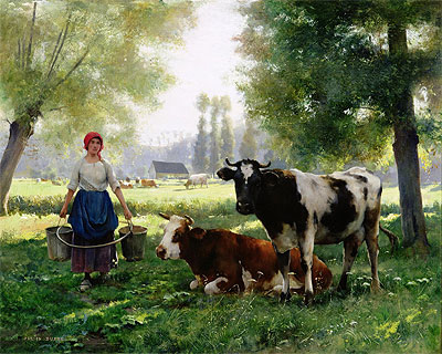 The Milk Girl, n.d. by Julien Dupre | Painting Reproduction