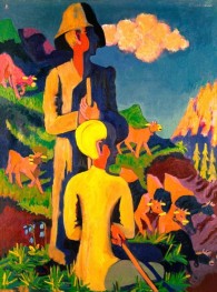 Hirten am Abend, 1937 von Ernst Ludwig Kirchner | Gemälde-Reproduktion